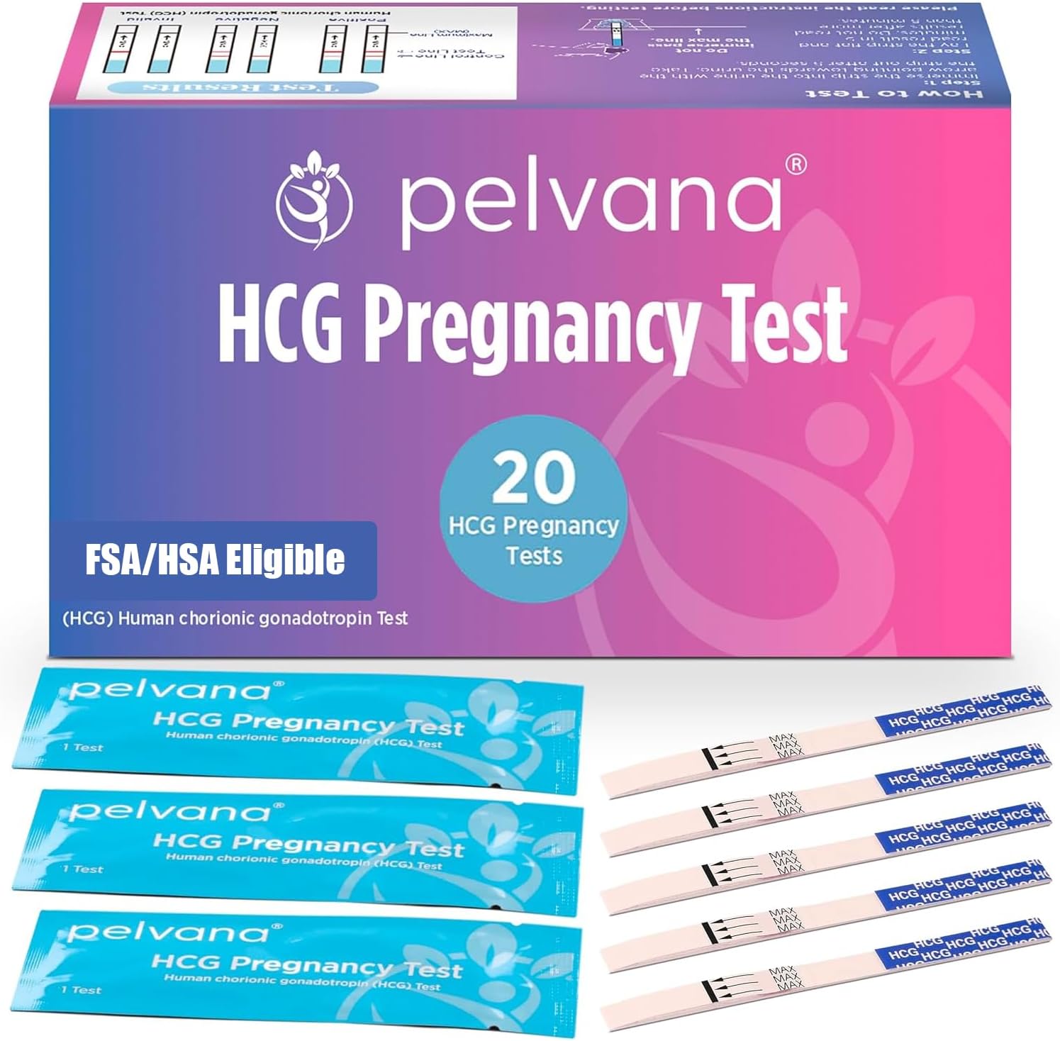 Pelvana Pregnancy Test Strip Value Pack 20 HCG Pregnancy Test Strips