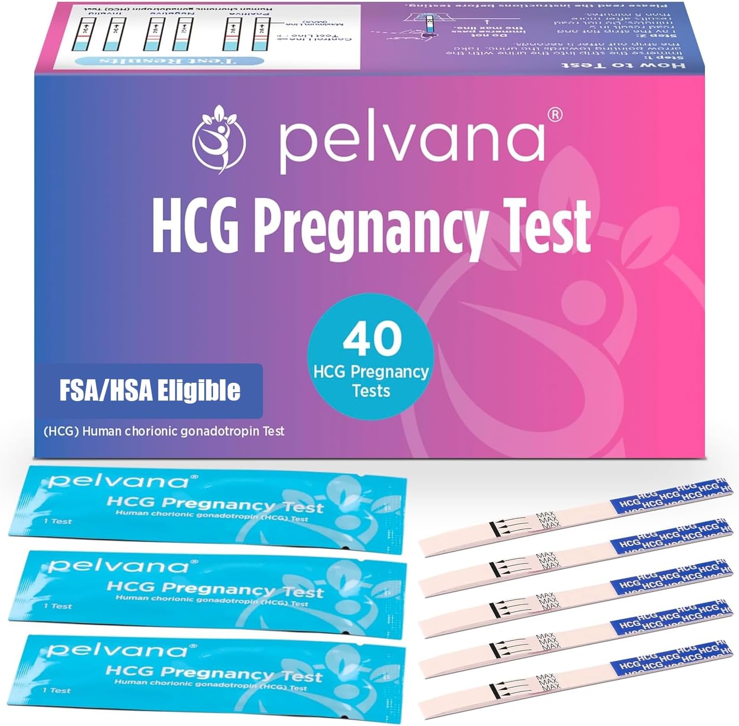 Pelvana Pregnancy Test Strip Value Pack 40 HCG Pregnancy Test Strips